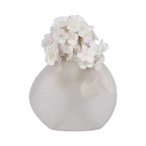 HELTONWELL WHITE GLASS VASE 8 (IN) 3