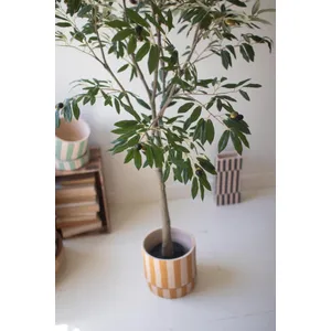 Tall Artificial Olive Tree in a Black Plastic Pot 2