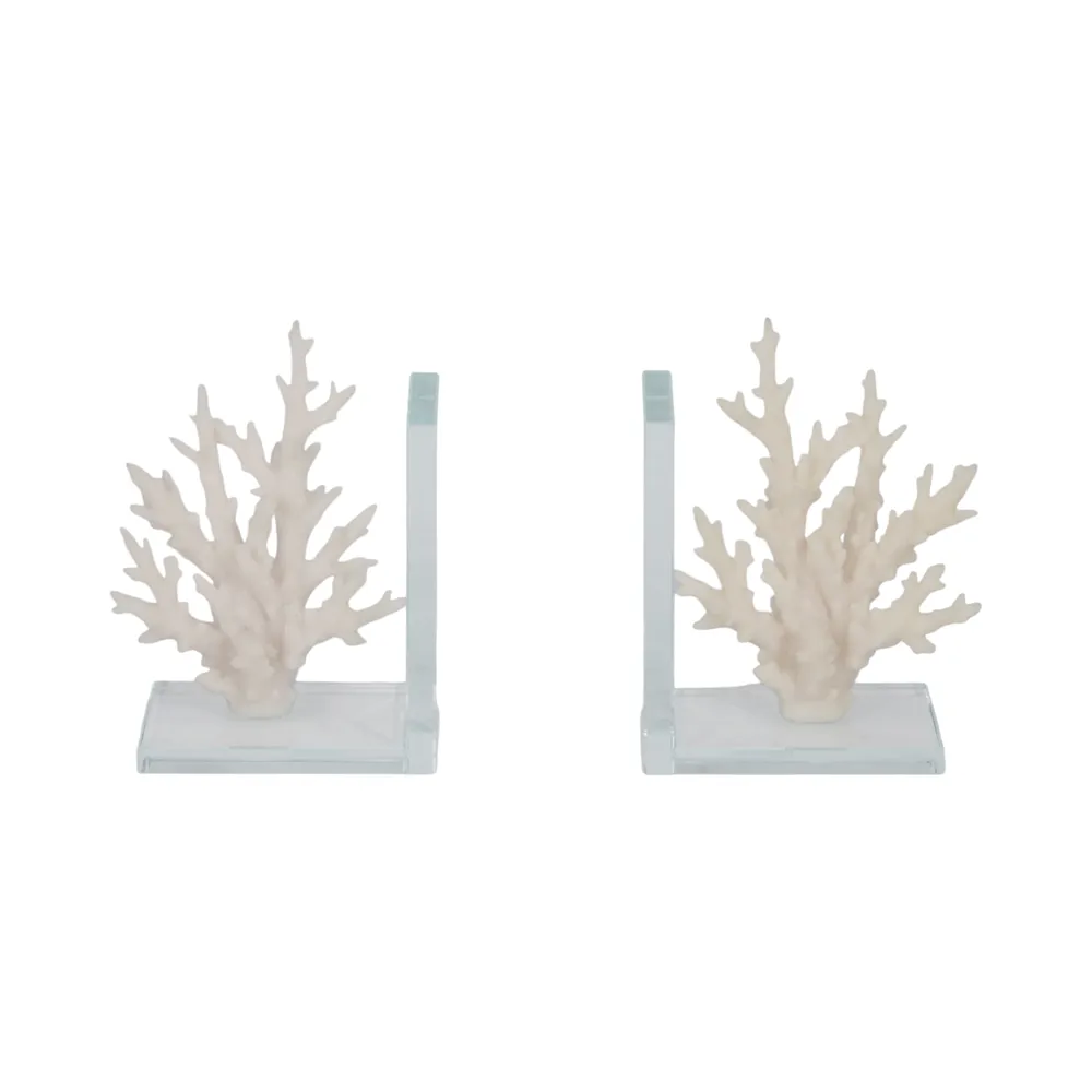 HEMMINGFORD SET OF 2 WHITE BOOKENDS 8 (IN)