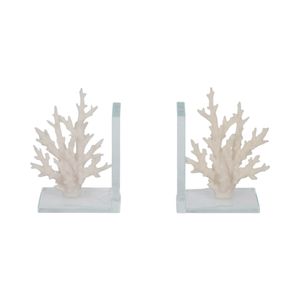 HEMMINGFORD SET OF 2 WHITE BOOKENDS 8 (IN) 1
