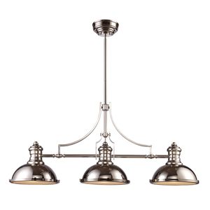 Chadwick 47'' Wide 3-Light Linear Chandelier - Polished Nickel 1