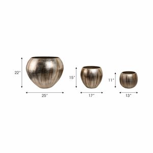CHATHAMVIEW SET OF 3 SILVER PLANTER 22 (IN) 8