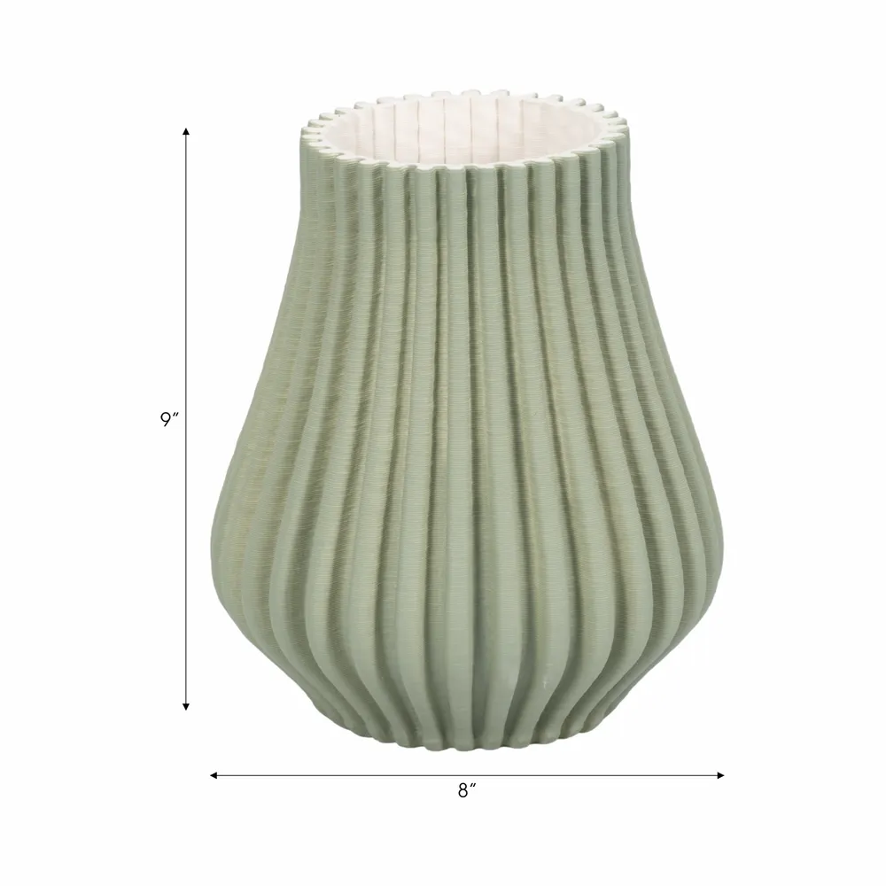 OPALBROOK GREEN VASE 9 (IN)
