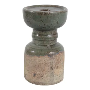BARTONTON GREEN CANDLE HOLDER 7 (IN) 4