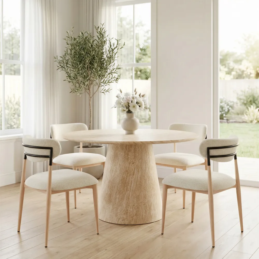 Equinox Armless Dining Chair Oyster Gray & Natural