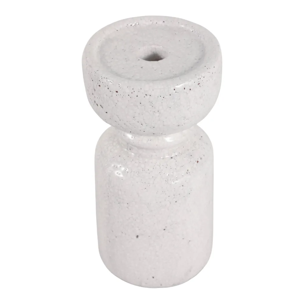BARTONTON WHITE CANDLE HOLDER 9 (IN)