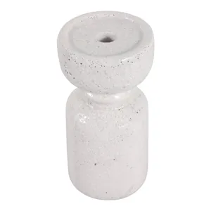 BARTONTON WHITE CANDLE HOLDER 9 (IN) 6