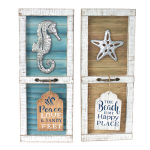 25" WINDOW PANE STYLE BEACH SIGN 2-ASST 1