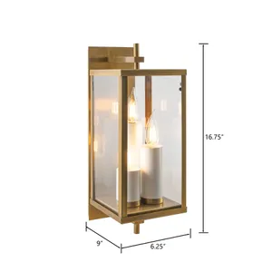 Back Bay 16.75'' High 3-Light Outdoor Sconce - Aged Brass 2
