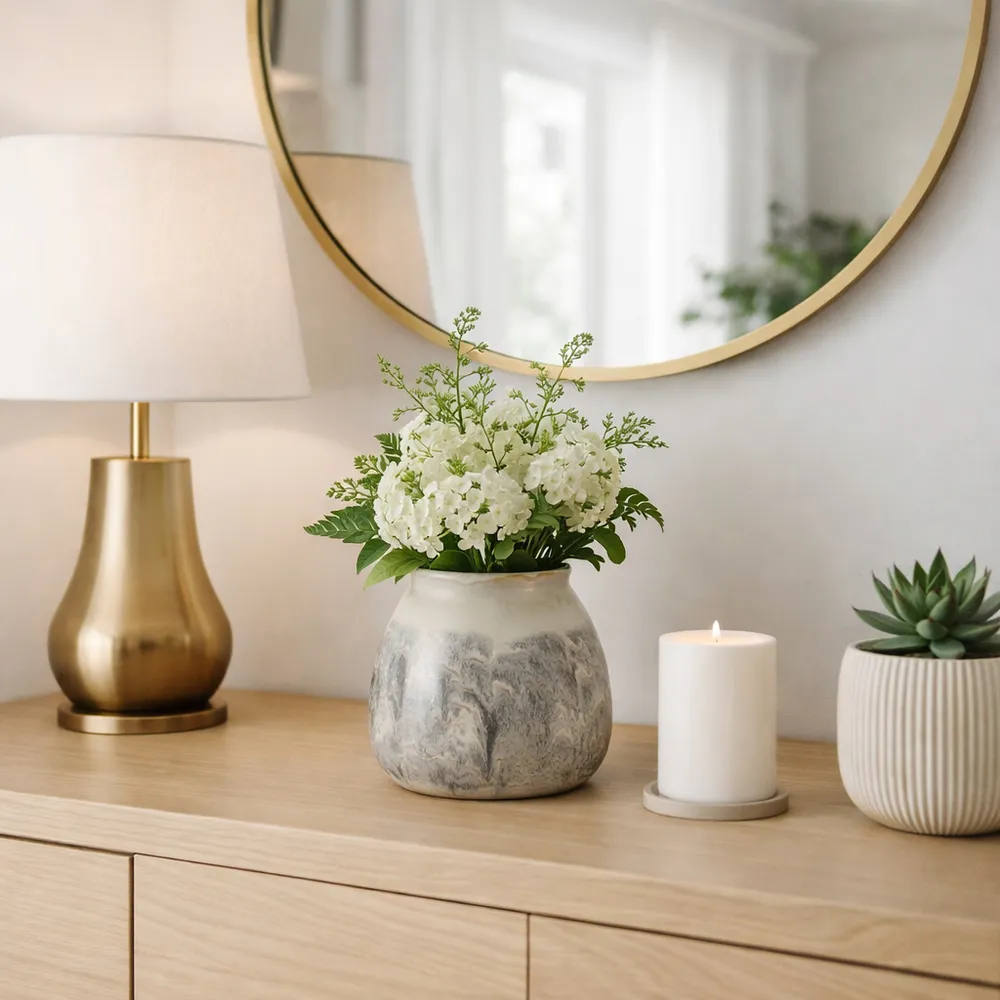 HAWLEYGROVE GRAY VASE 8 (IN)