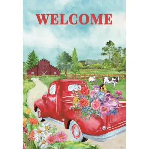 Red Farm Truck Garden Flag 12in by 18in 1