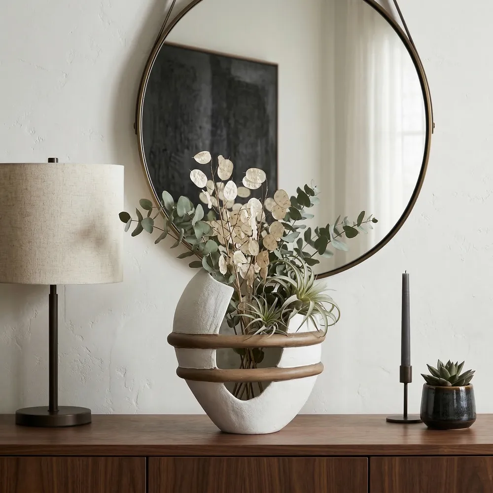 LUKETON WHITE VASE 13 (IN)