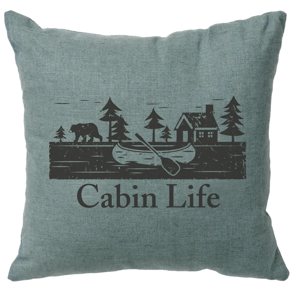 Image Pillow - Cabin Life - Linen Ocean