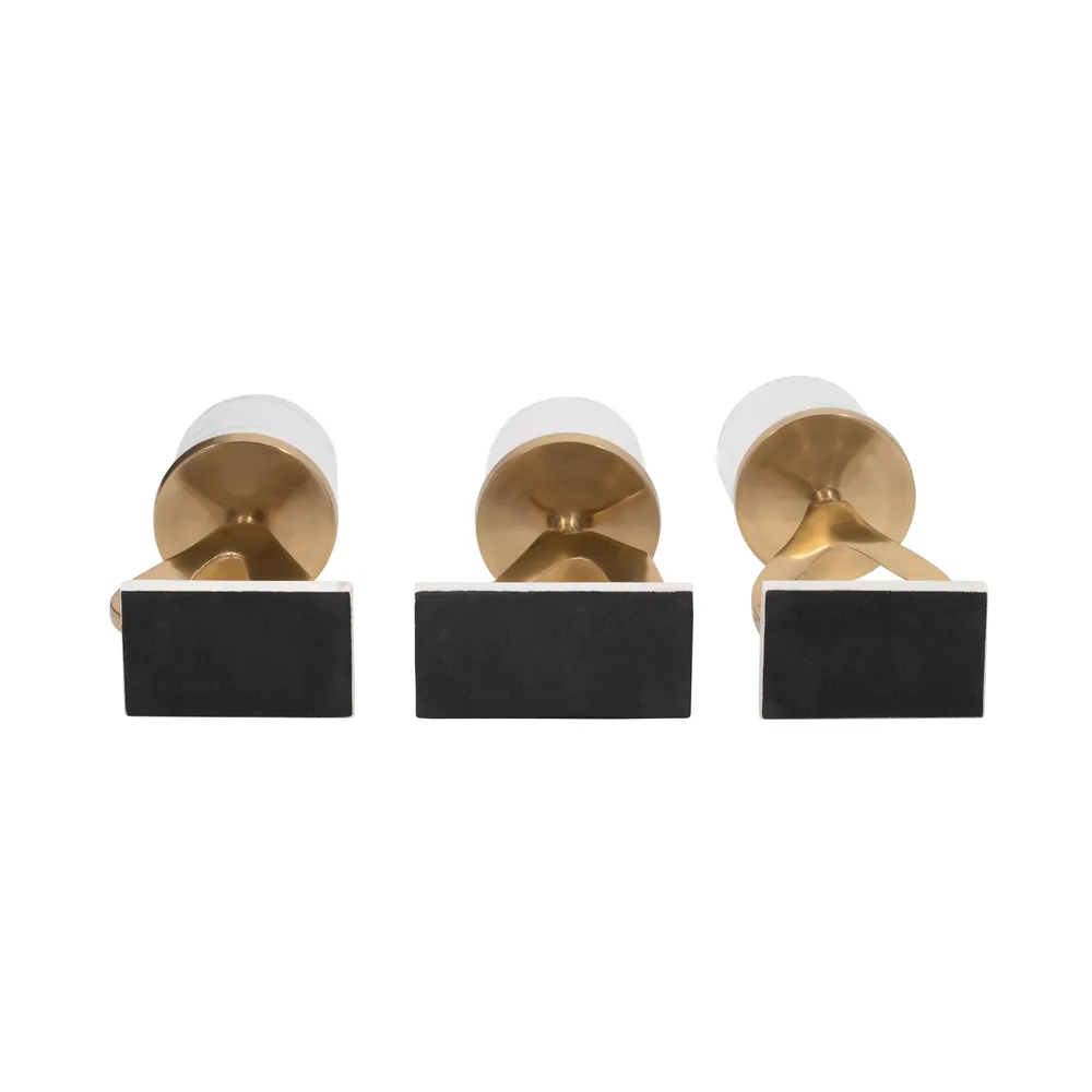 PALMERLAKE SET OF 3 GOLD CANDLE HOLDER 16 (IN)