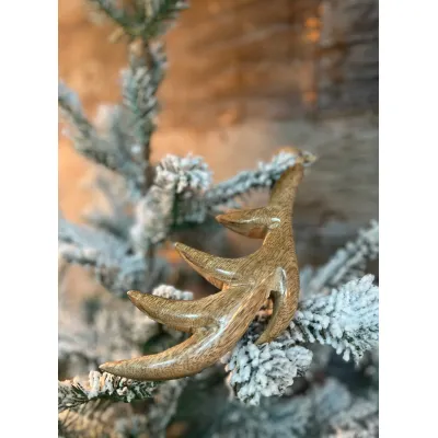 Small Antler Ornament 6x3in