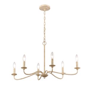 Ellisville 30'' Wide 6-Light Chandelier - Antique Cream 6