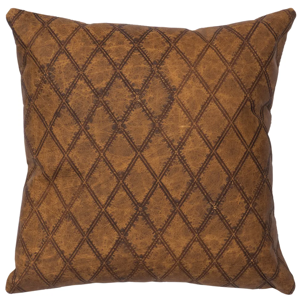Latigo Leather Pillow - Leather Back