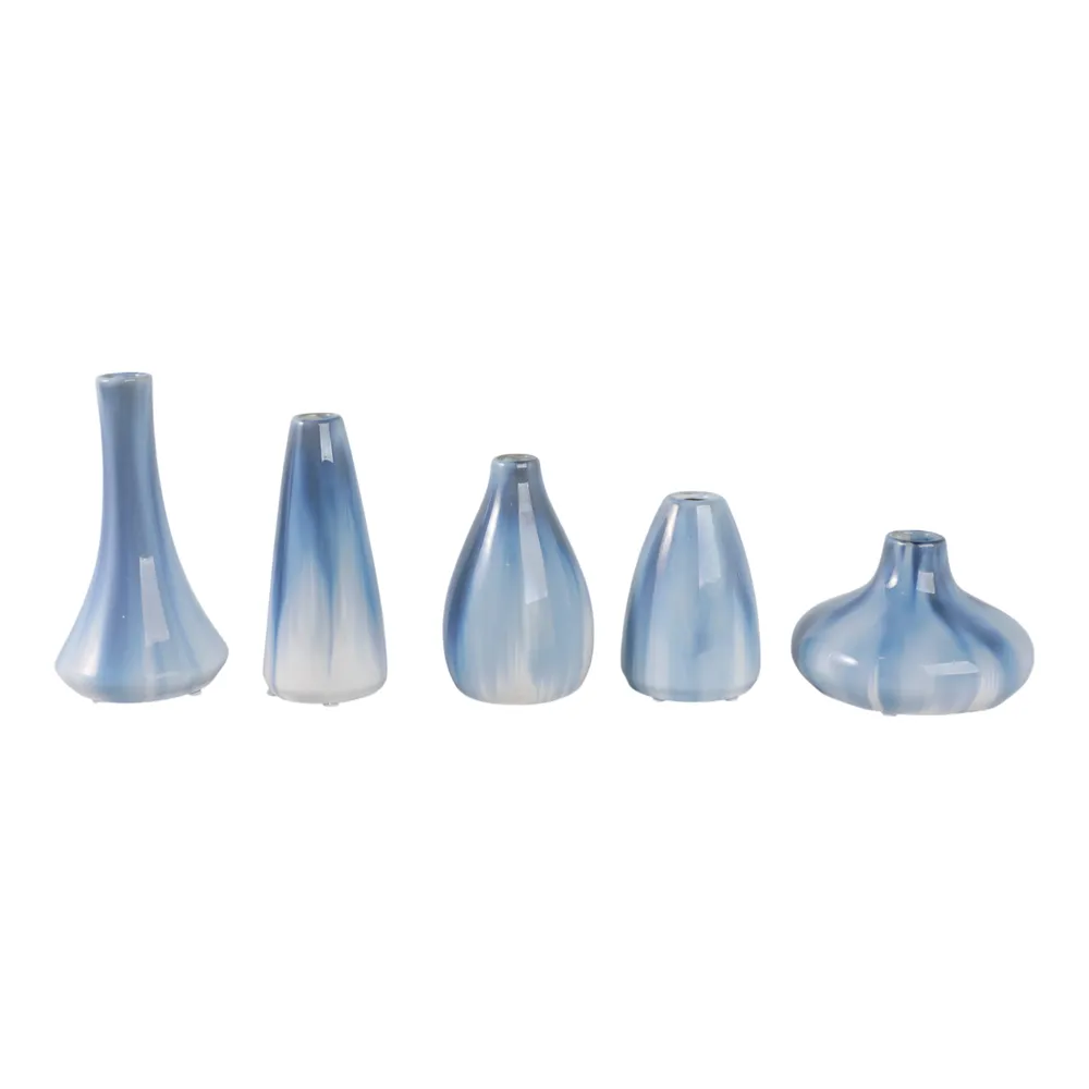 PAXTON SET OF 5 BLUE VASES 8 (IN)