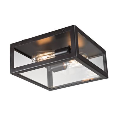 Parameters 12″ Wide 2-Light Flush Mount - Bronze