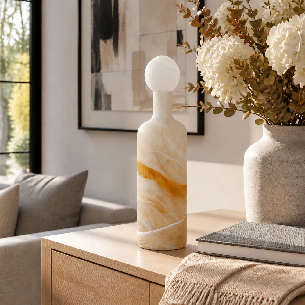 NEWTONGROVE GRAY GLASS VASE 16 (IN)