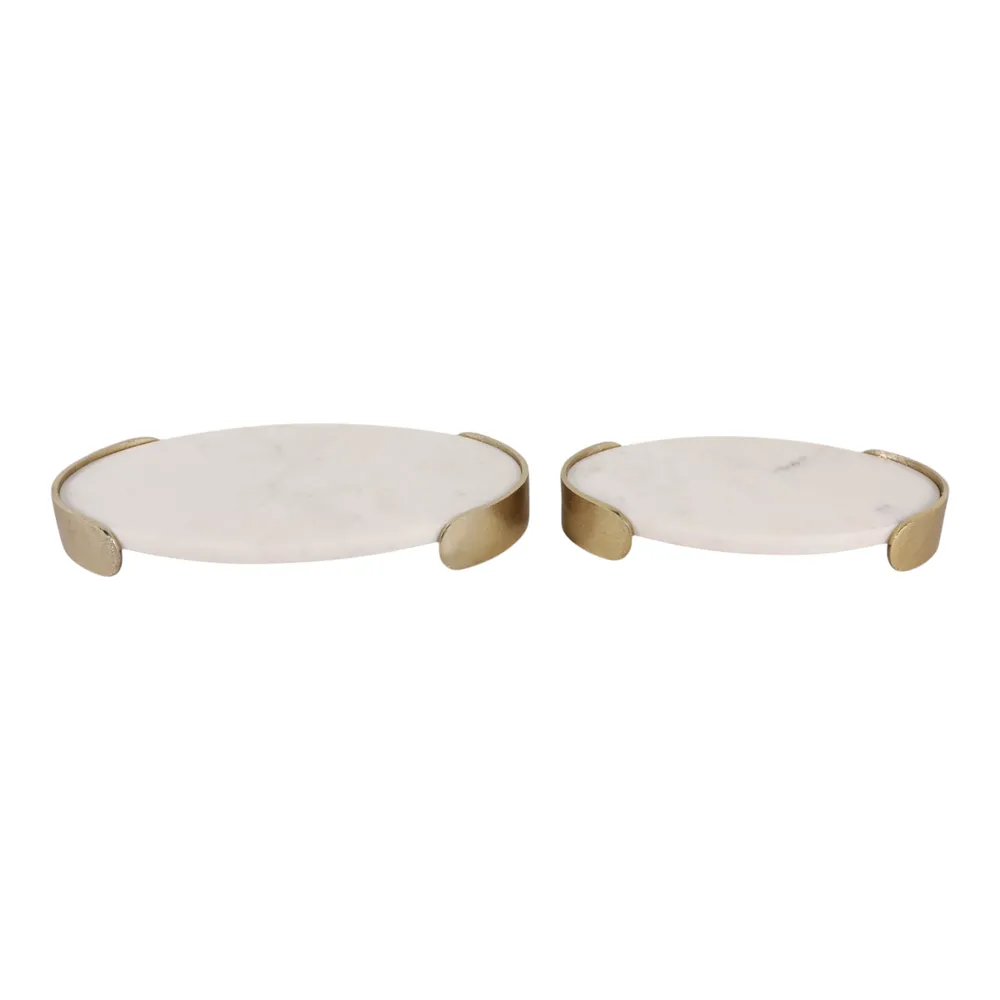OWENPARK SET OF 2 WHITE TRAY 2 (IN)