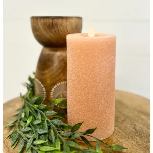Orange Frosted Moving Flame LED Candle 3x6in 1