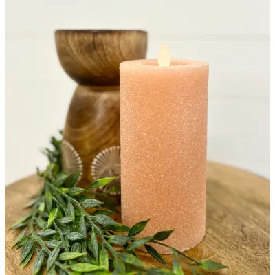 Orange Frosted Moving Flame LED Candle 3x6in