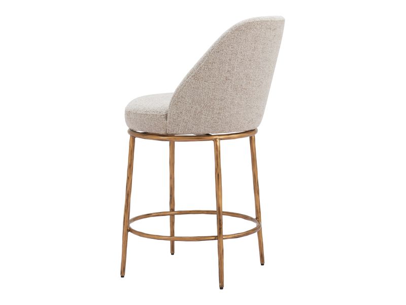 Nordhavn Swivel Counter Stool Beige & Gold 6