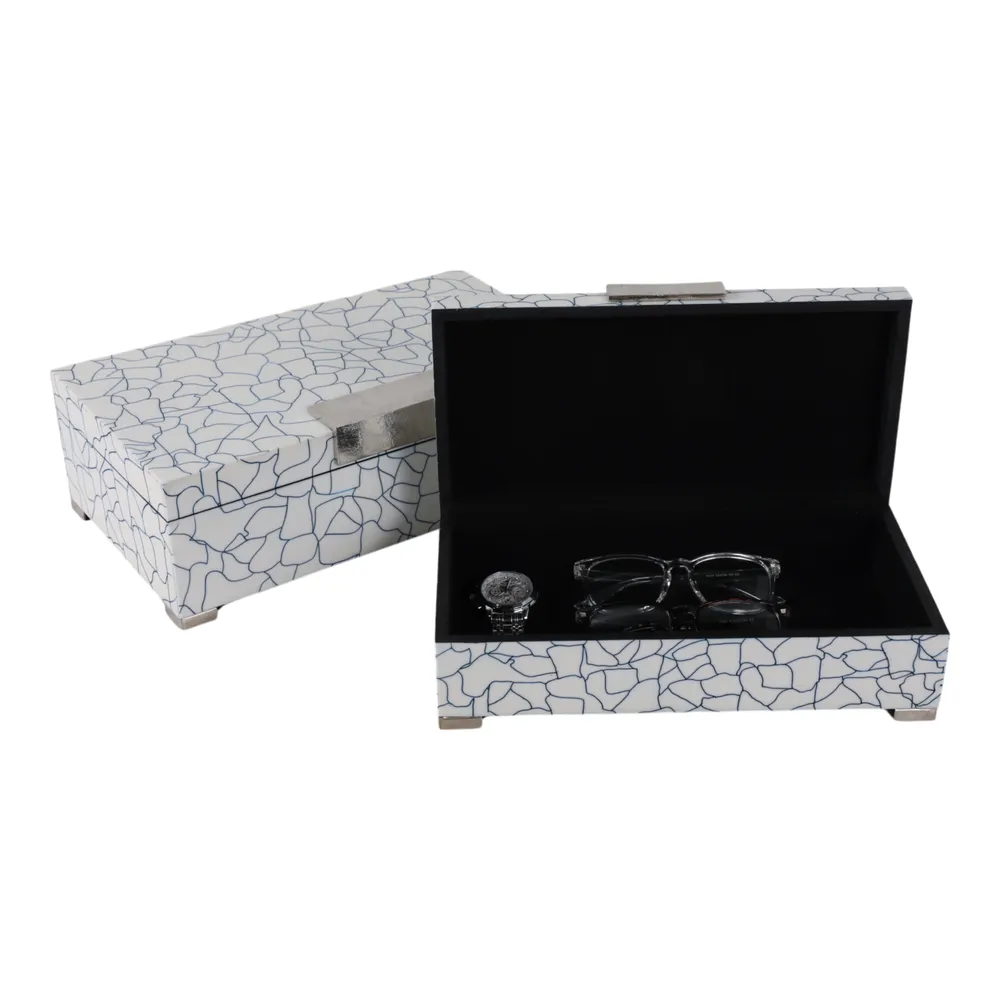 DEWEYFIELD SET OF 2 BLUE BOXES 5 (IN)