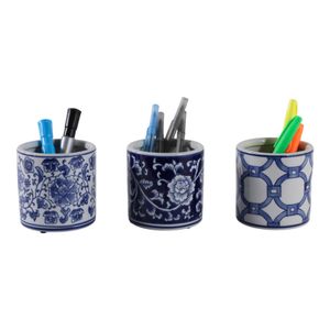 GERBERTON SET OF 3 BLUE PENCIL CUP 4 (IN) 3