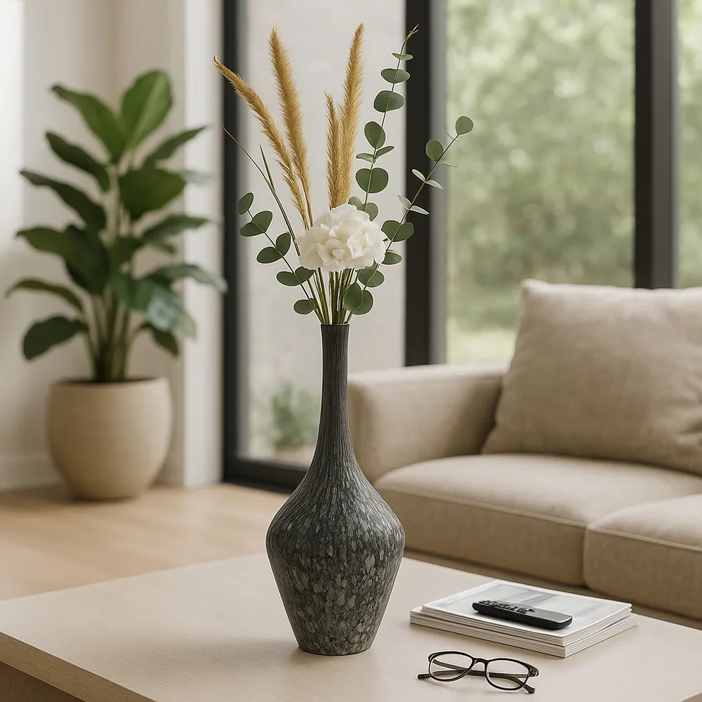 DOUGALROSE GRAY GLASS VASE 21 (IN)