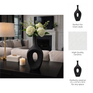 DUTTONRIDGE BLACK VASE 19 (IN) 11