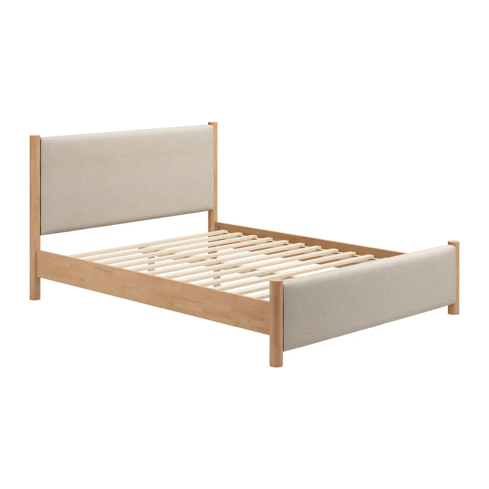 Hadi Queen Bed Beige & Natural