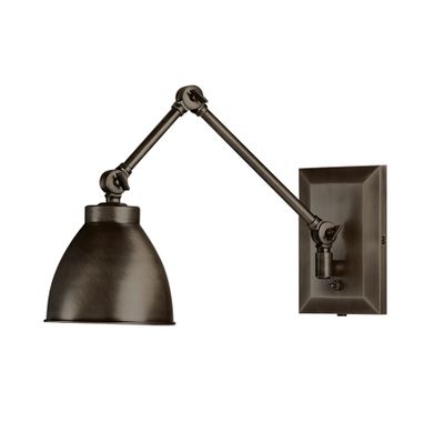 Maggie 6.75″ High 1-Light Swingarm Sconce - Architectural Bronze
