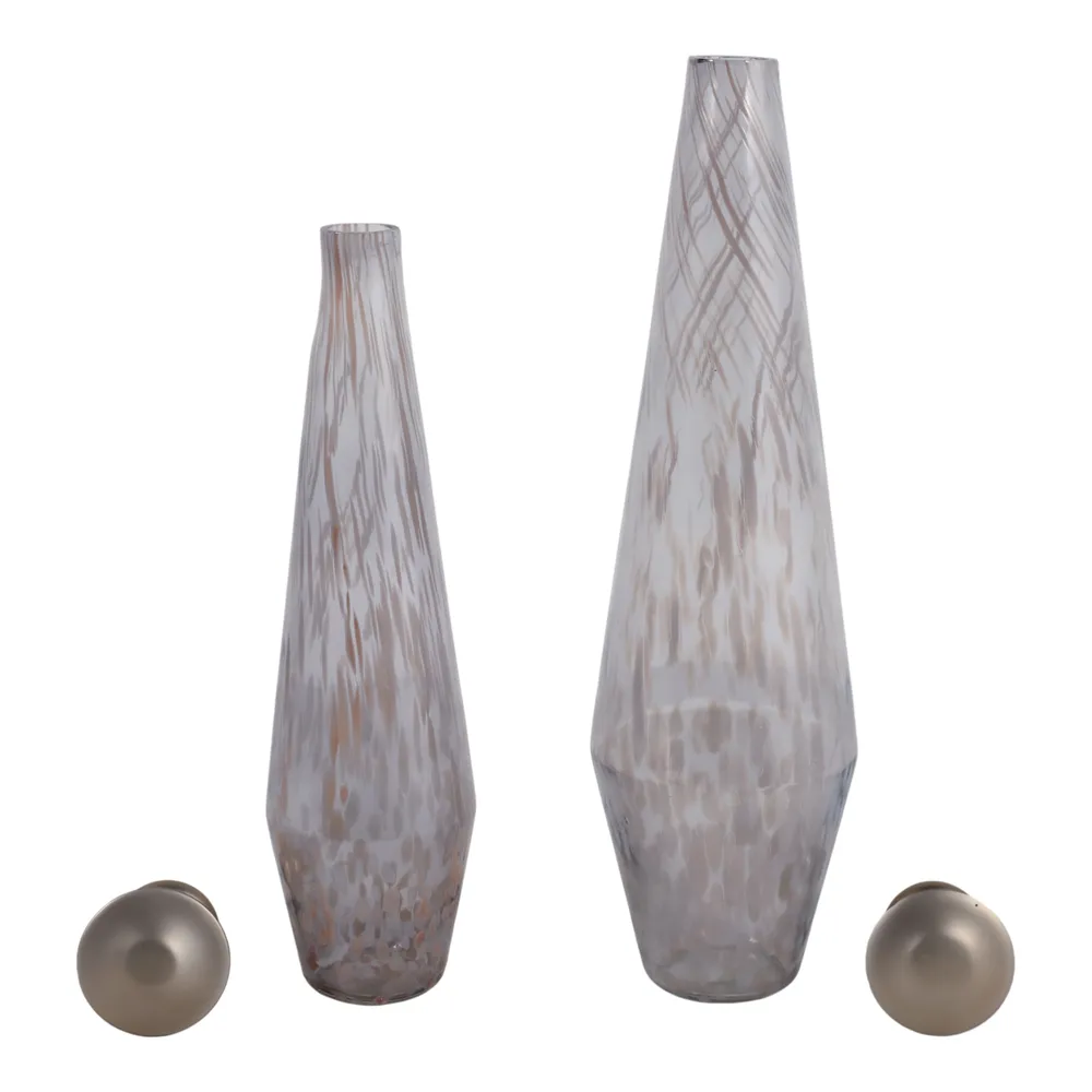 MORTONWELL SET OF 2 WHITE JARS 19 (IN)