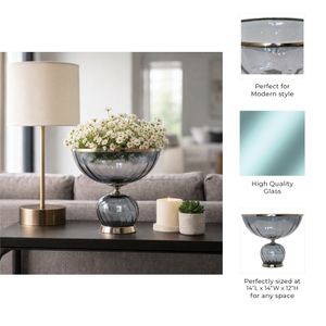 ASPENSIDE GRAY GLASS VASE 12 (IN) 8