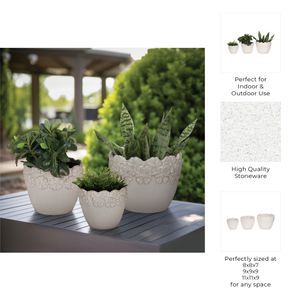 SLATERGATE SET OF 3 IVORY PLANTER 10 (IN) 8