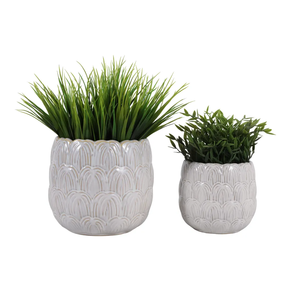 TATUMWOOD SET OF 2 IVORY PLANTER 7 (IN)