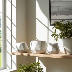 SLATERMILL SET OF 3 WHITE VASES 7 (IN) 10
