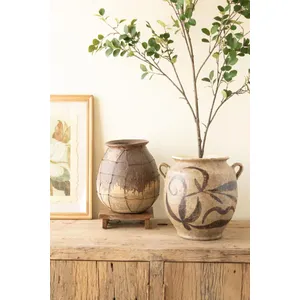 Rustic Ceramic Vessel with Wire Cage Detail 6