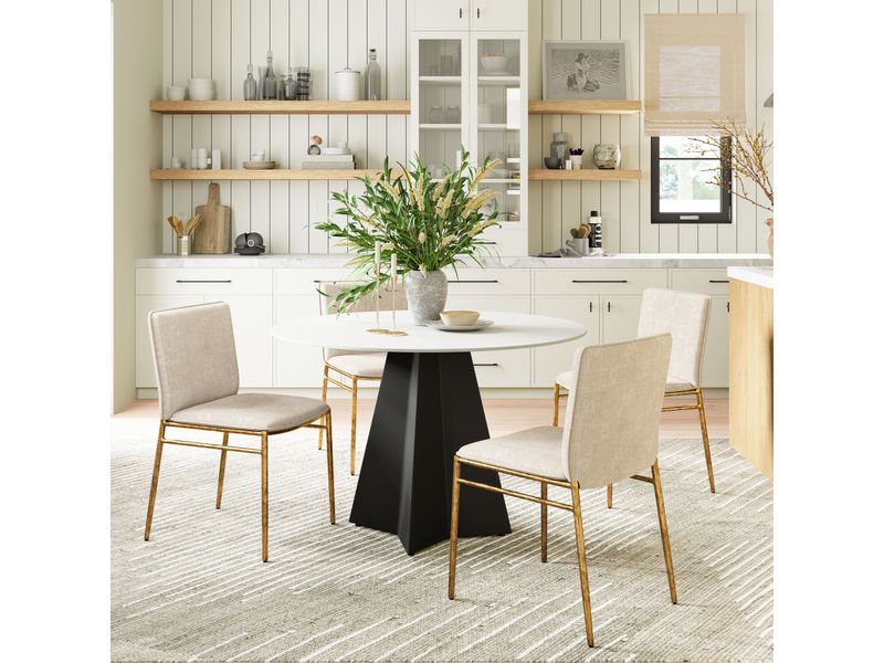 Nordvest Dining Chair Beige & Gold 9
