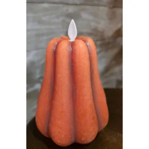 Orange Pumpkin Moving Flame LED Candle 3.8x4.7in 2