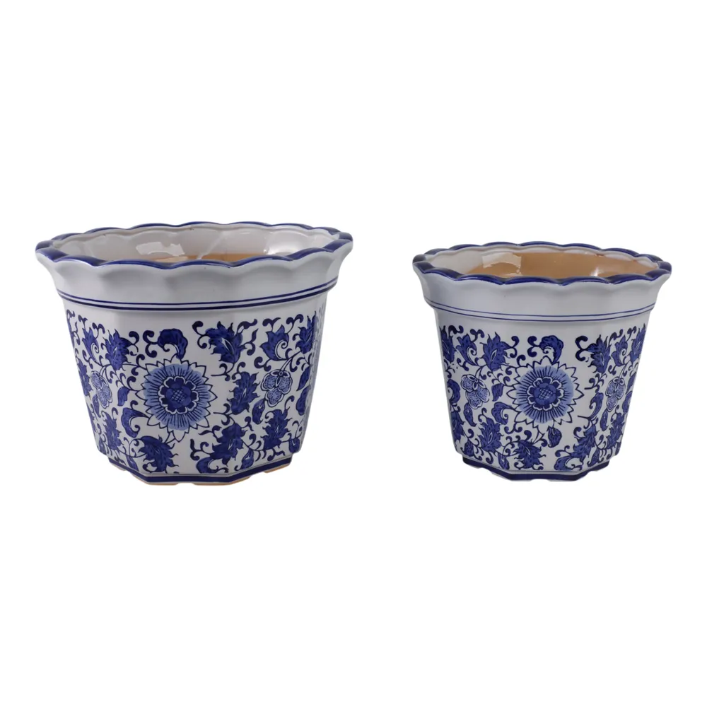 ENOCHFIELD SET OF 2 BLUE PLANTER 9 (IN)