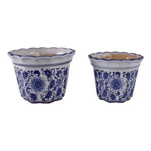 ENOCHFIELD SET OF 2 BLUE PLANTER 9 (IN) 1