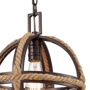 Natural Rope 12'' Wide 1-Light Mini Pendant - Oil Rubbed Bronze 3