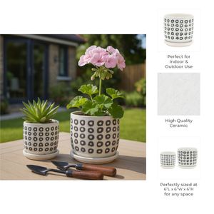ELDONLAKE SET OF 2 BLACK PLANTER 6 (IN) 11