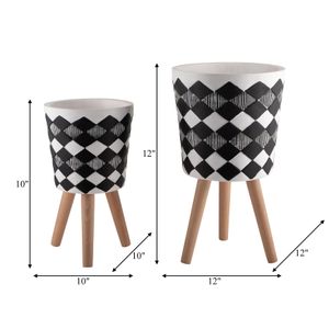 GLASTONCREST SET OF 2 BLACK PLANTER 21 (IN) 9