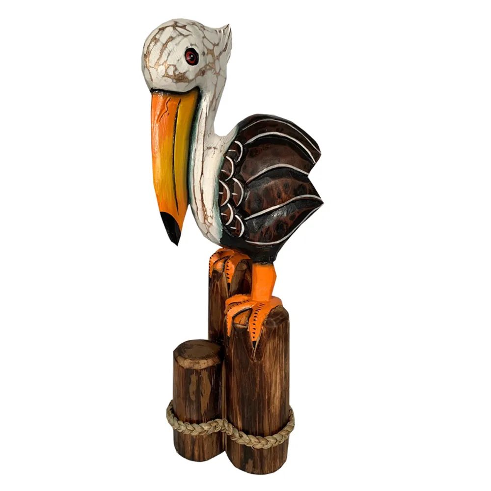 19-1/2" BRIGHT PELICAN ON PILING