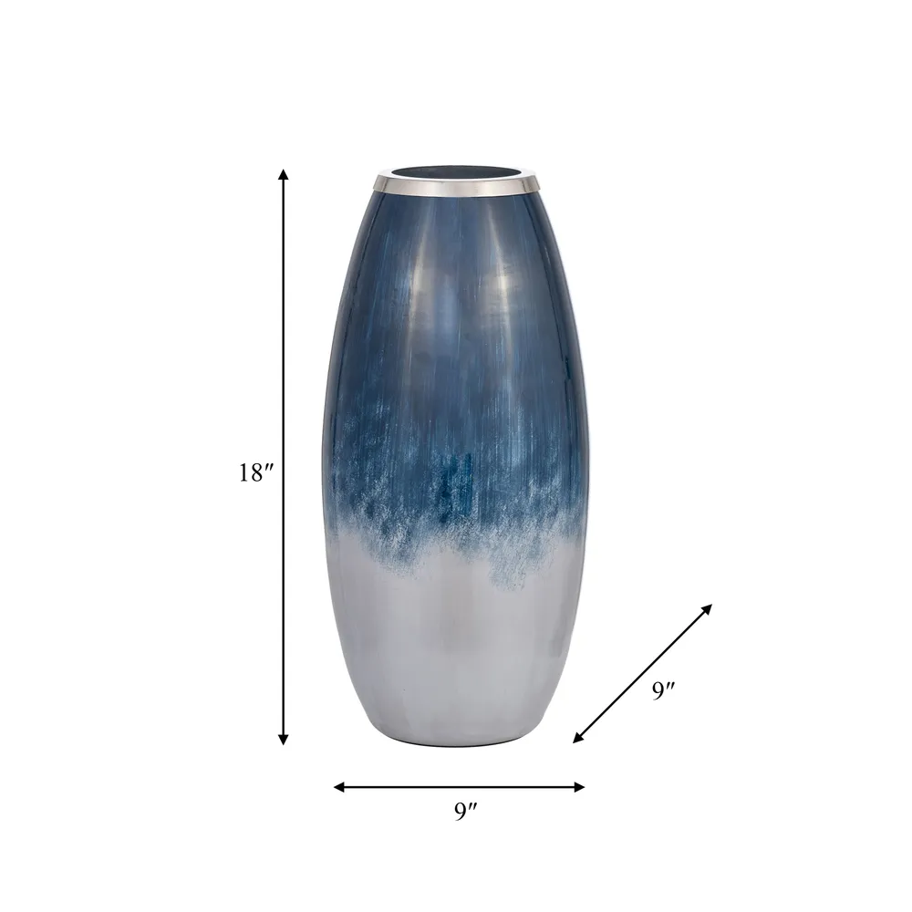 ALMARUN BLUE GLASS VASE 18 (IN)
