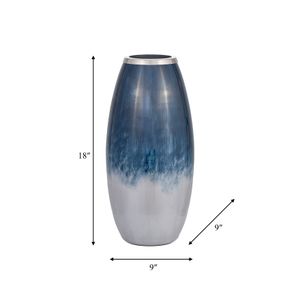 ALMARUN BLUE GLASS VASE 18 (IN) 7